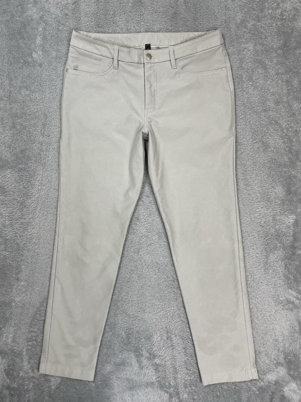 Lululemon Chino Pants Mens 34x30* Gray Slim Fit Stretch 5 Pocket Travel Canvas